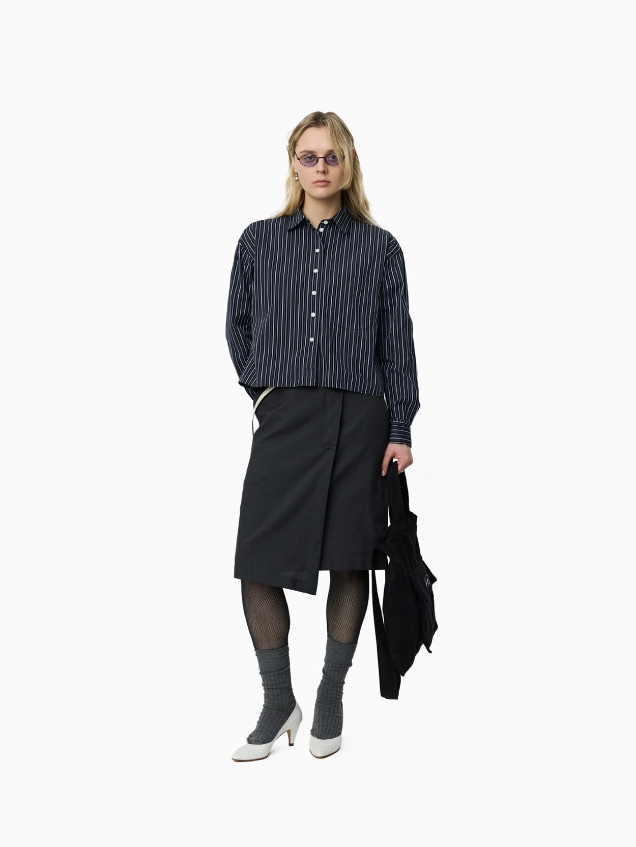 New Format Shirt Black Office Stripe