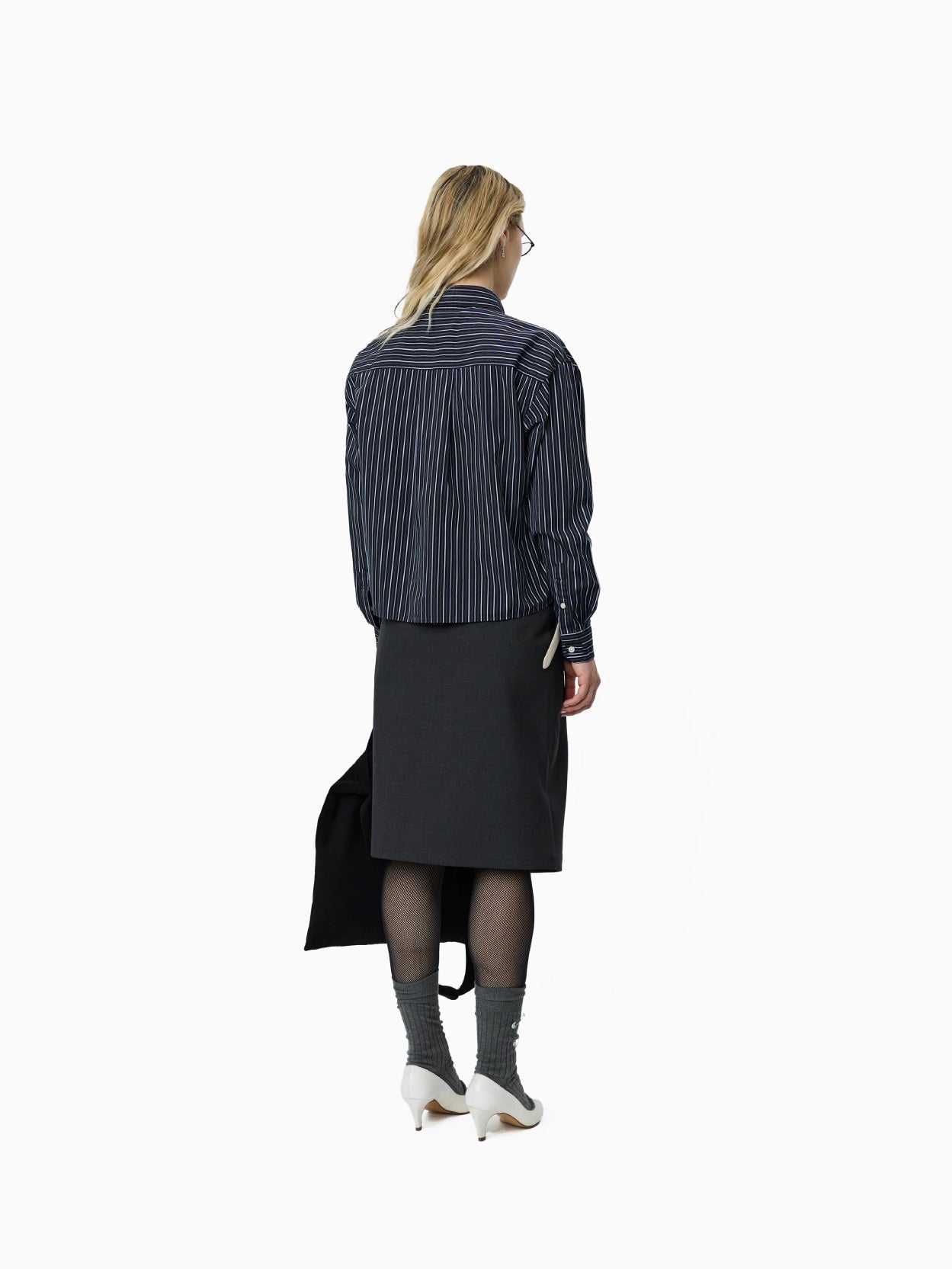 New Format Shirt Black Office Stripe