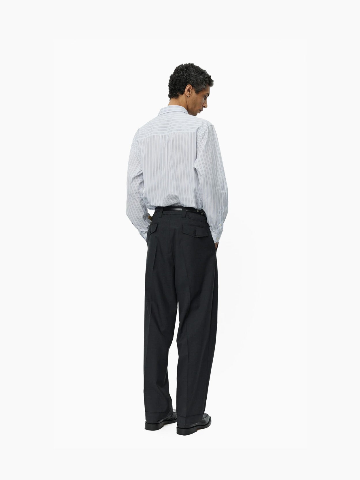 Patch Trousers Grey Worsted Wool