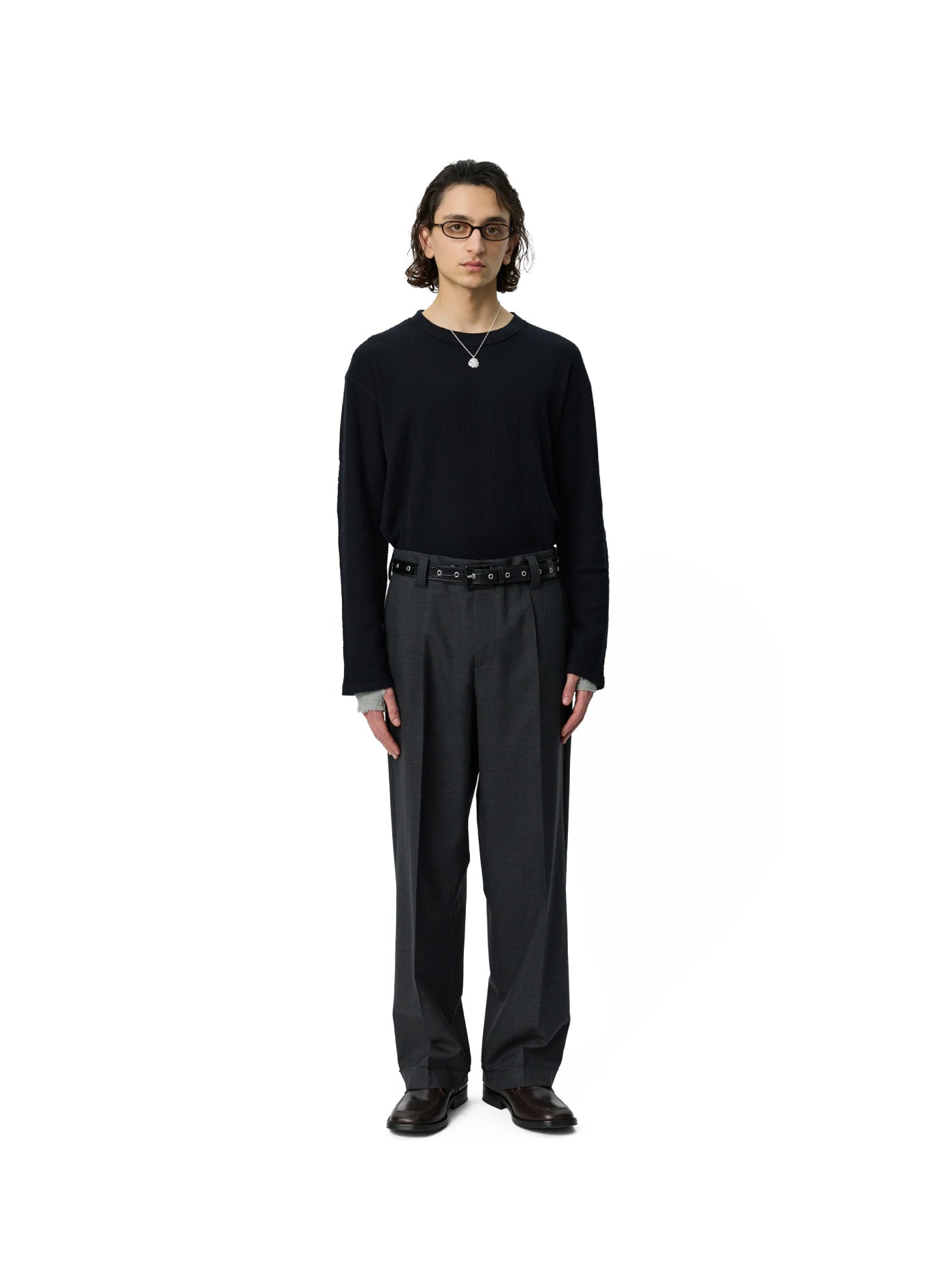 Patch Trousers Dark Grey Dry Wool