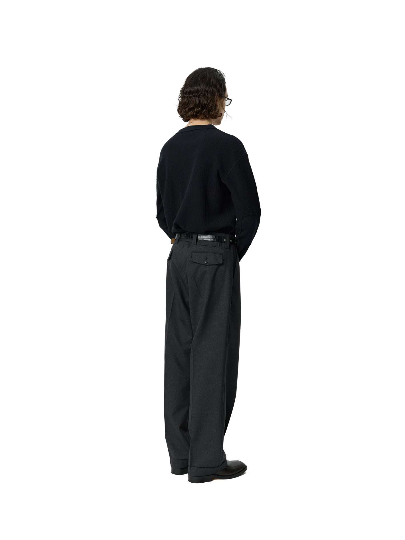 Patch Trousers Dark Grey Dry Wool