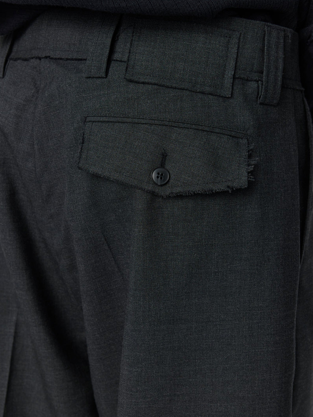 Patch Trousers Dark Grey Dry Wool