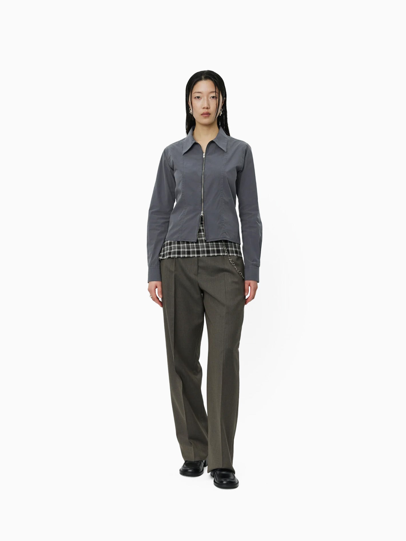 Readers Zip Shirt Washed Graphite