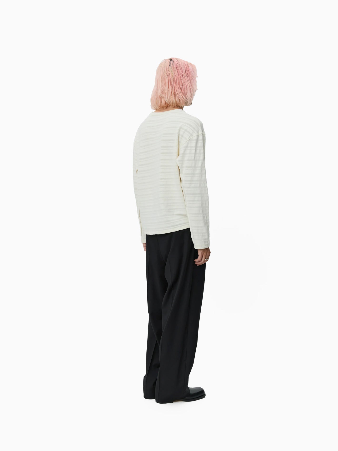Round Neck Sweater Off White Stripe