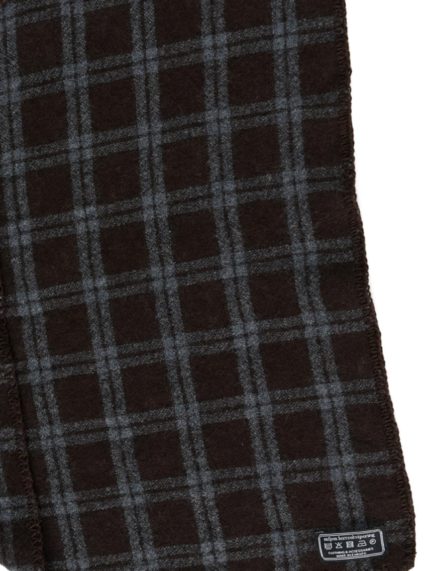 Triangle Scarf Brown Grey Check