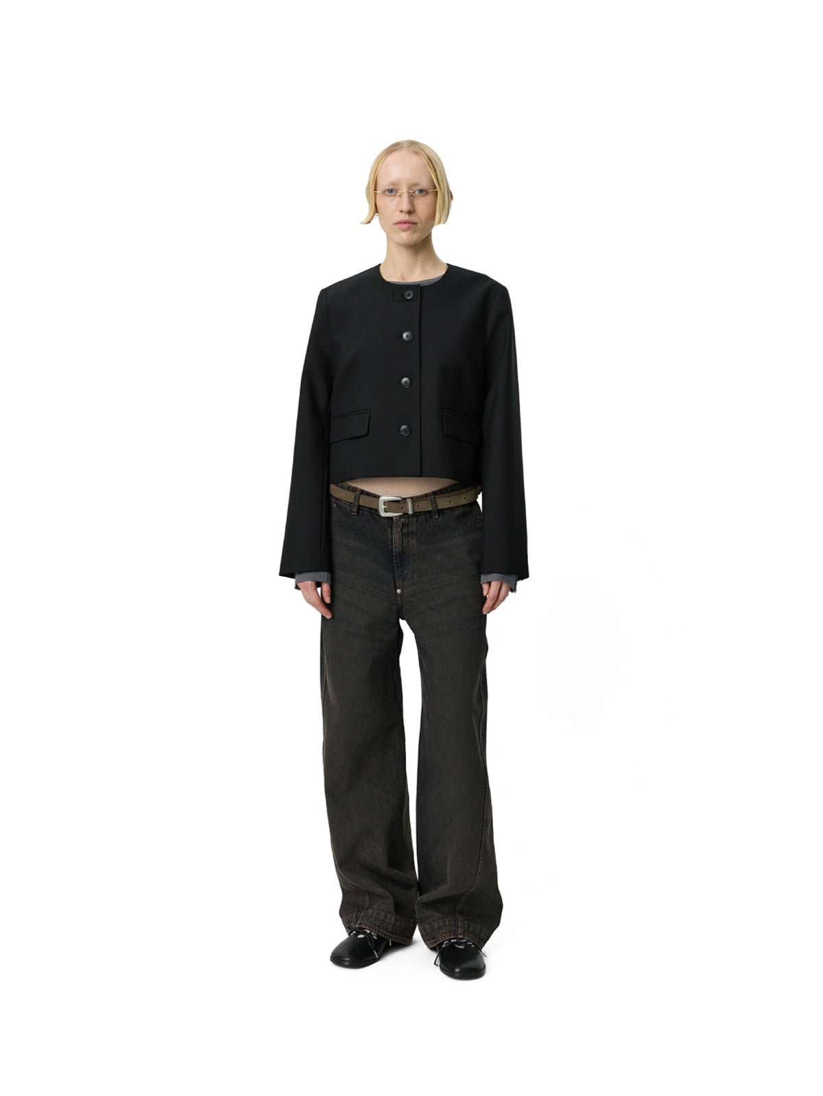Waitress Jacket Black Dry Wool