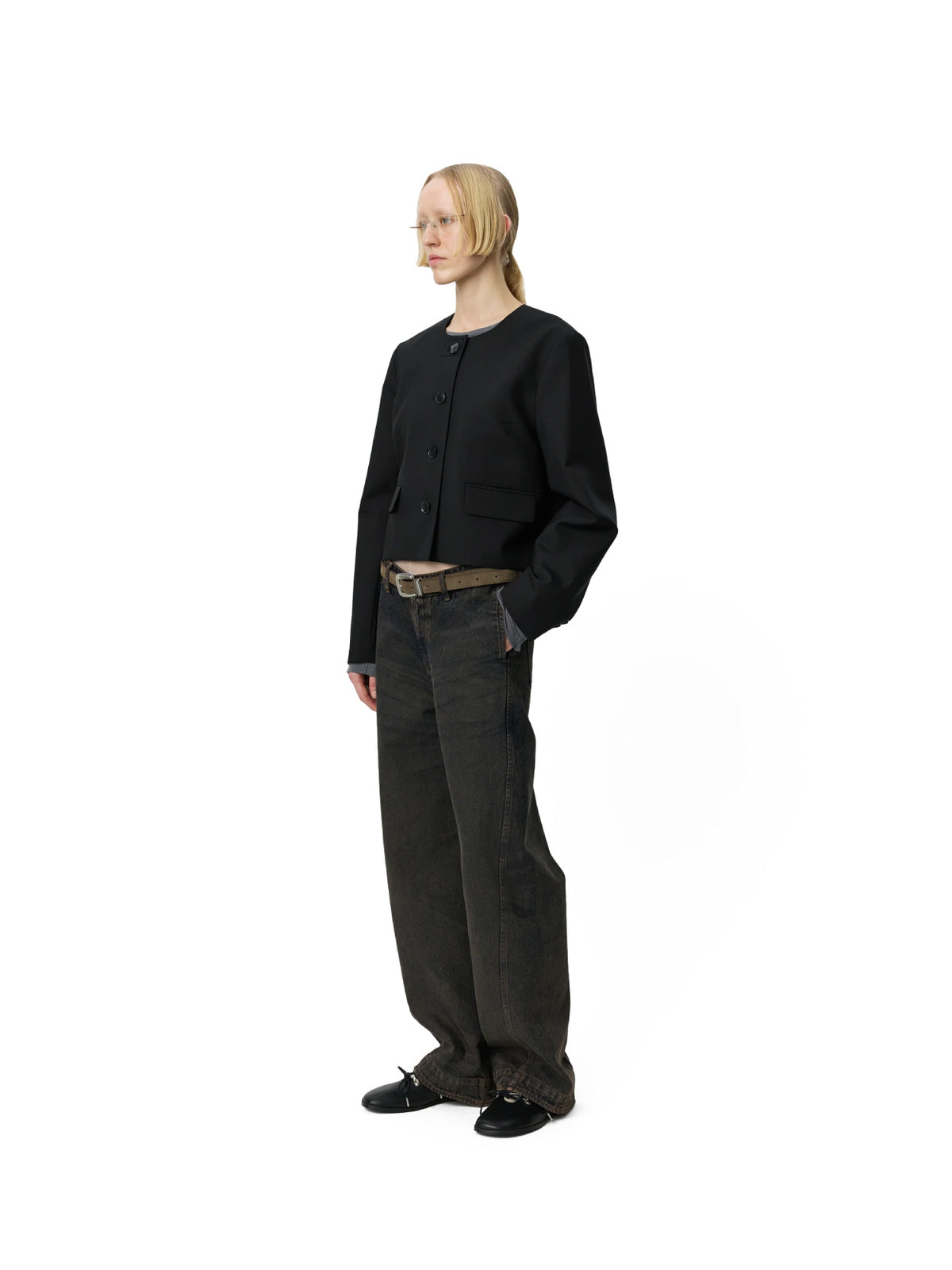 Waitress Jacket Black Dry Wool
