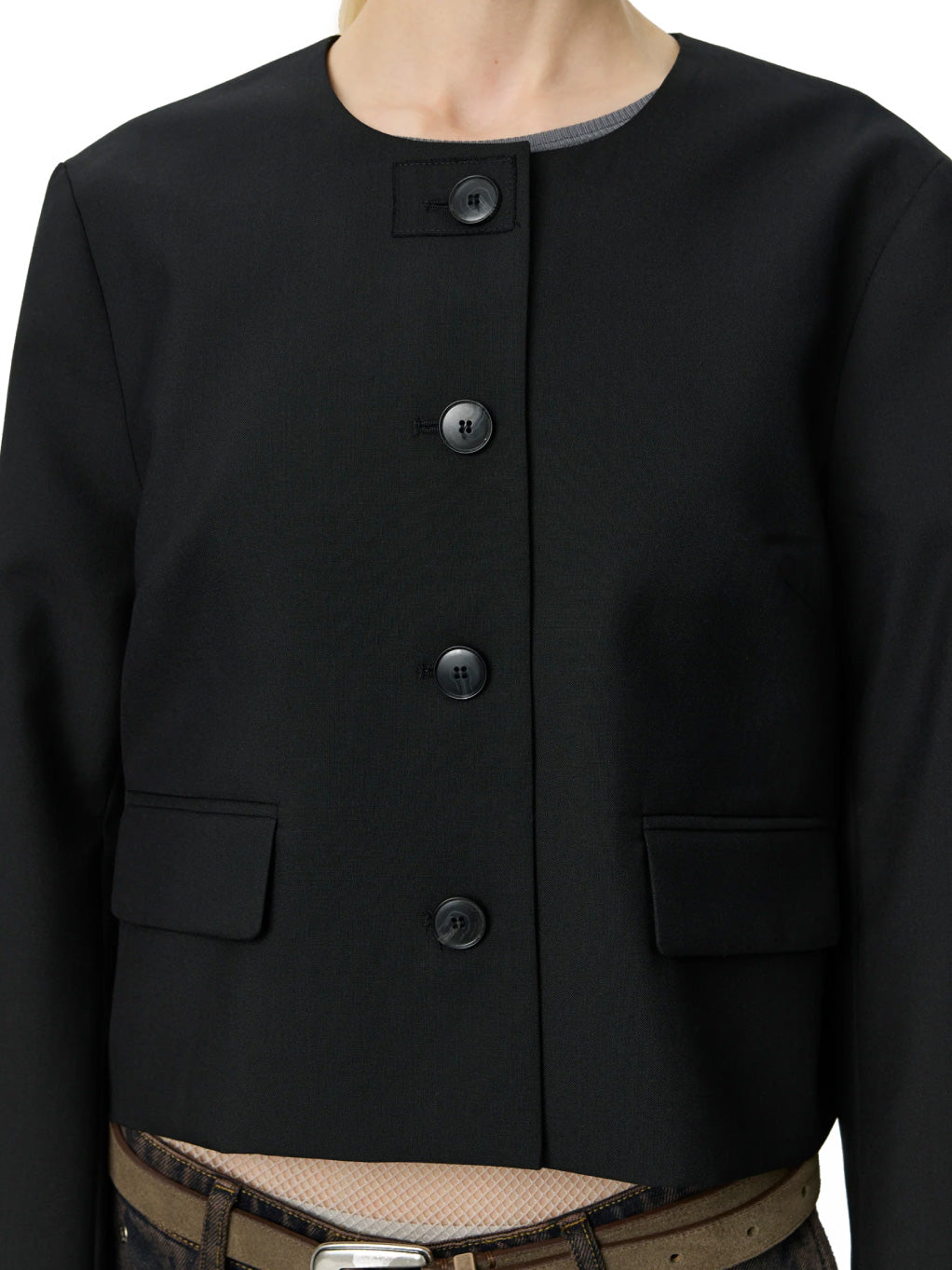 Waitress Jacket Black Dry Wool