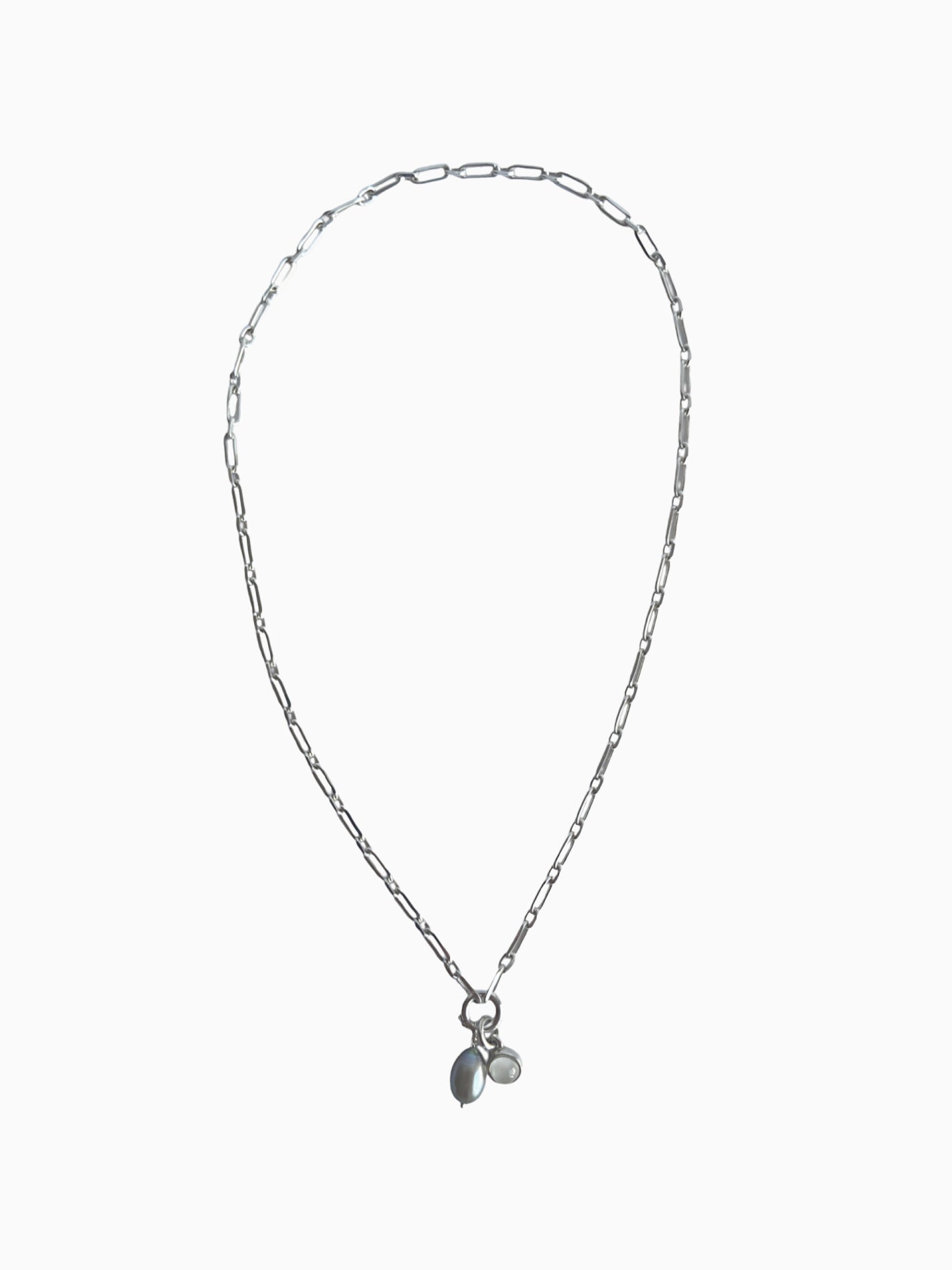 Medium Square Chain Necklace with Charms