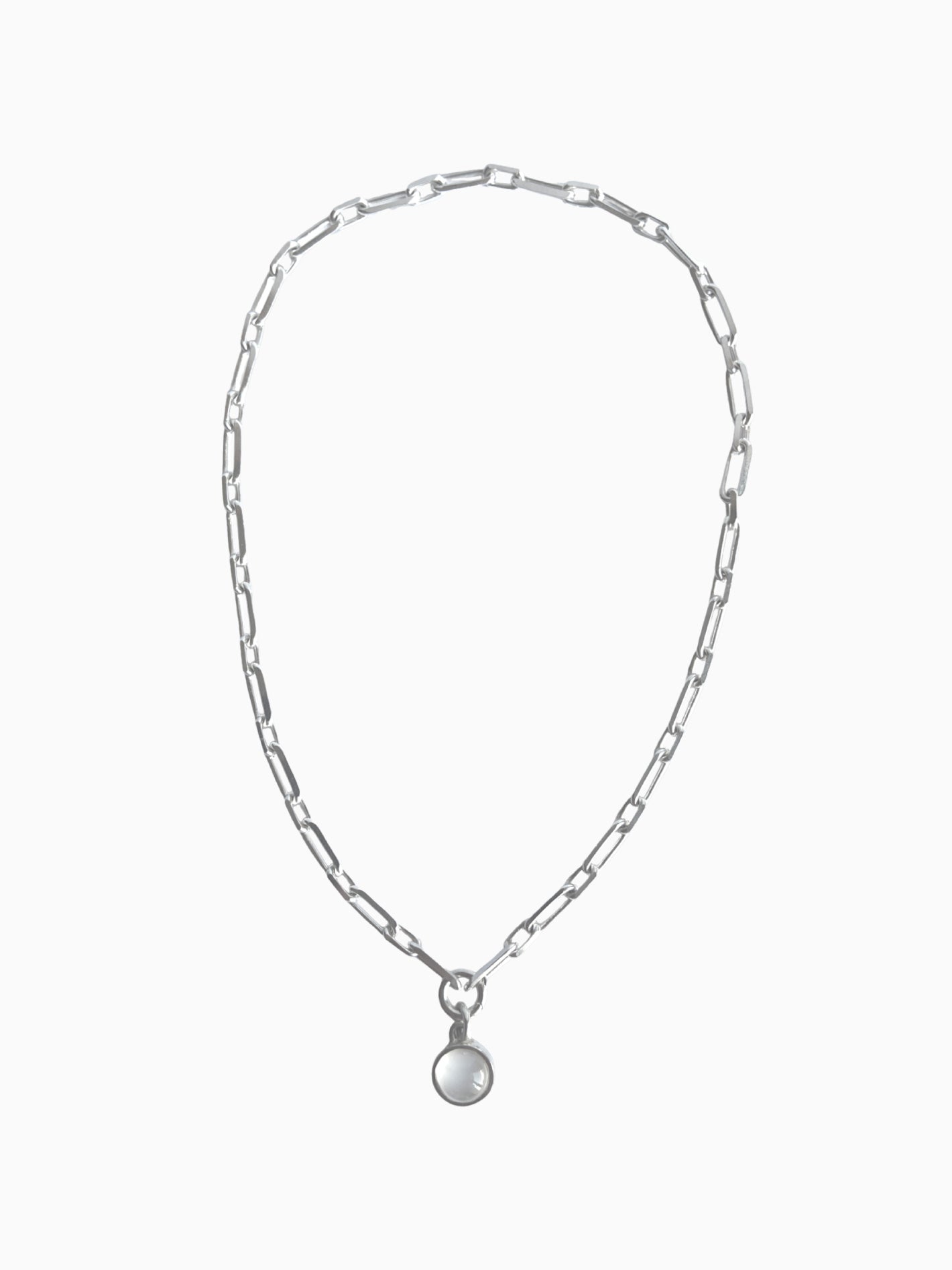Thick Square Chain Necklace with Charm