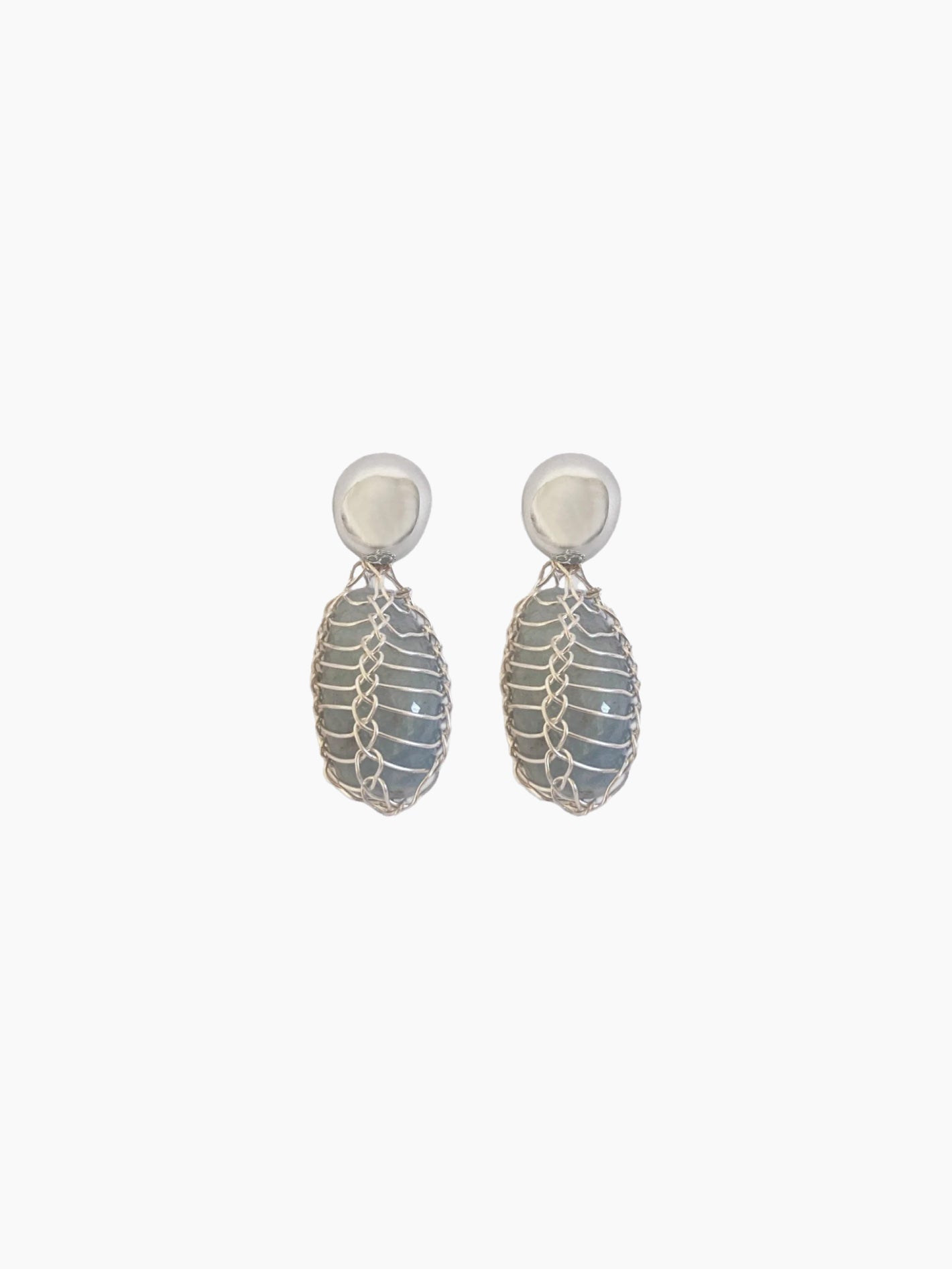 Woven Aquamarine Earrings