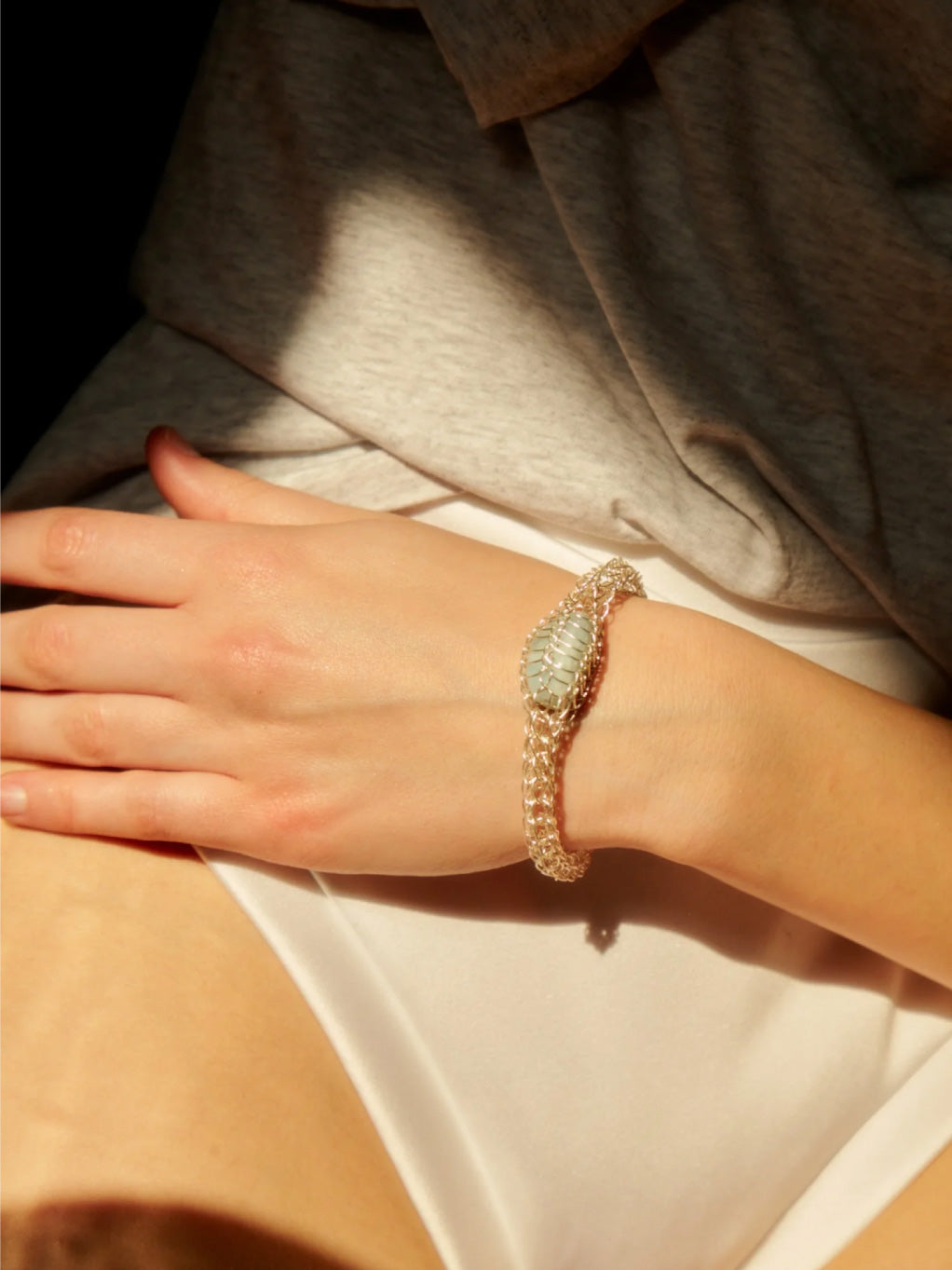Woven Aquamarine Bracelet