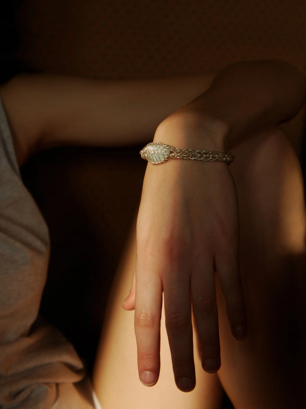 Woven Aquamarine Bracelet