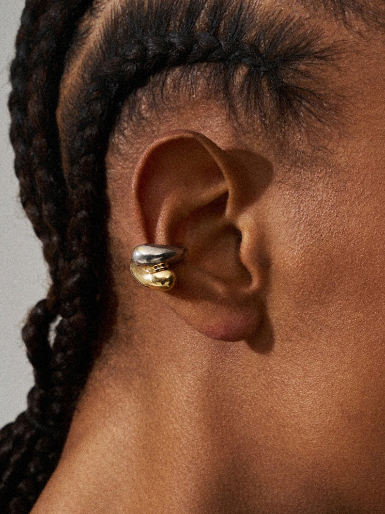 Blow Up Helix Ear Cuff Silver/Gold