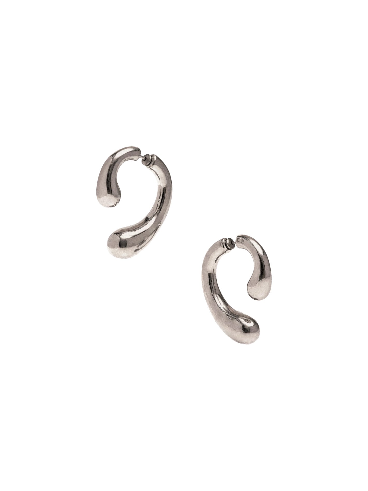 P Earrings Small Silver