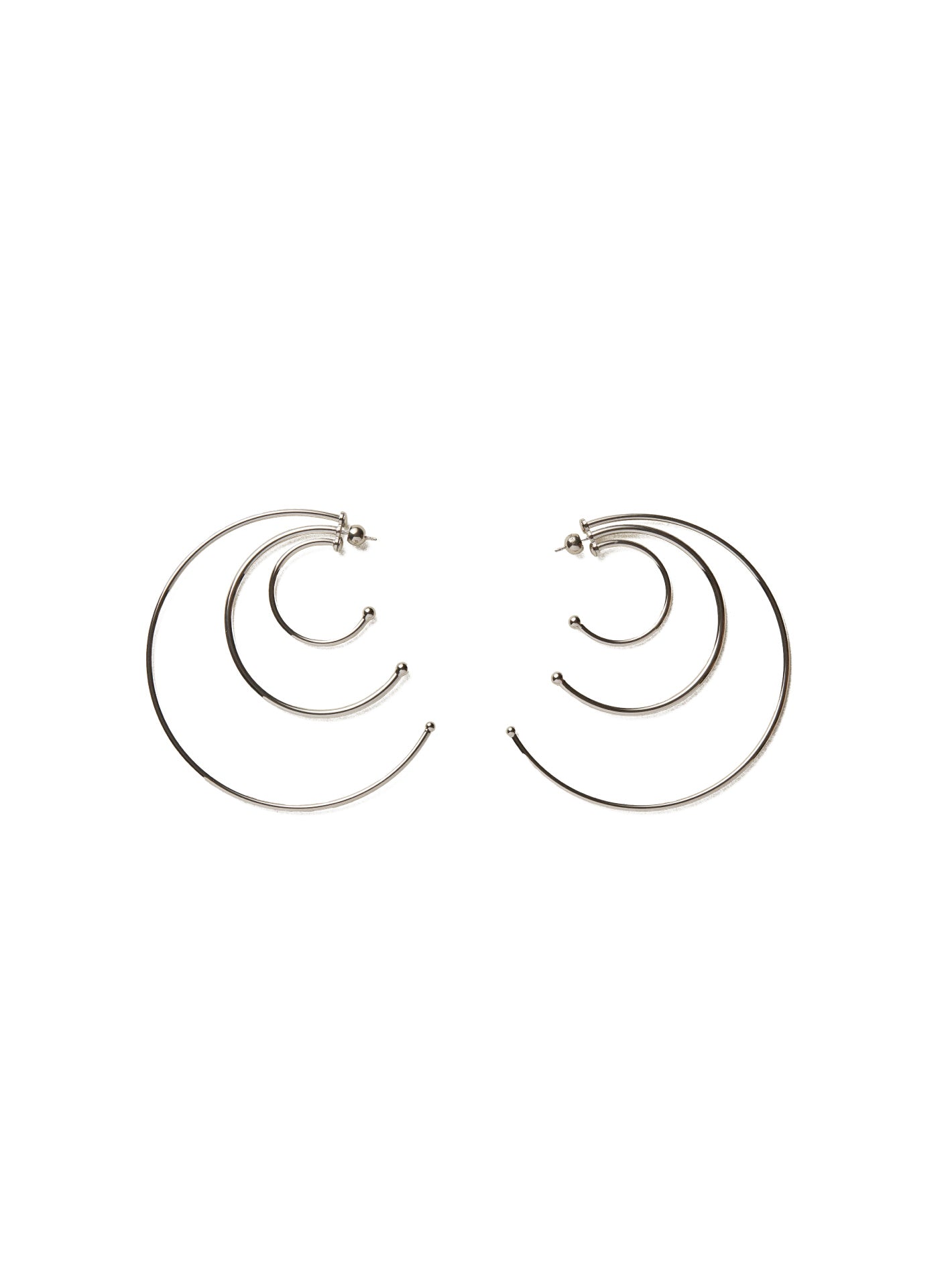Pierced Solar Hoops Silver