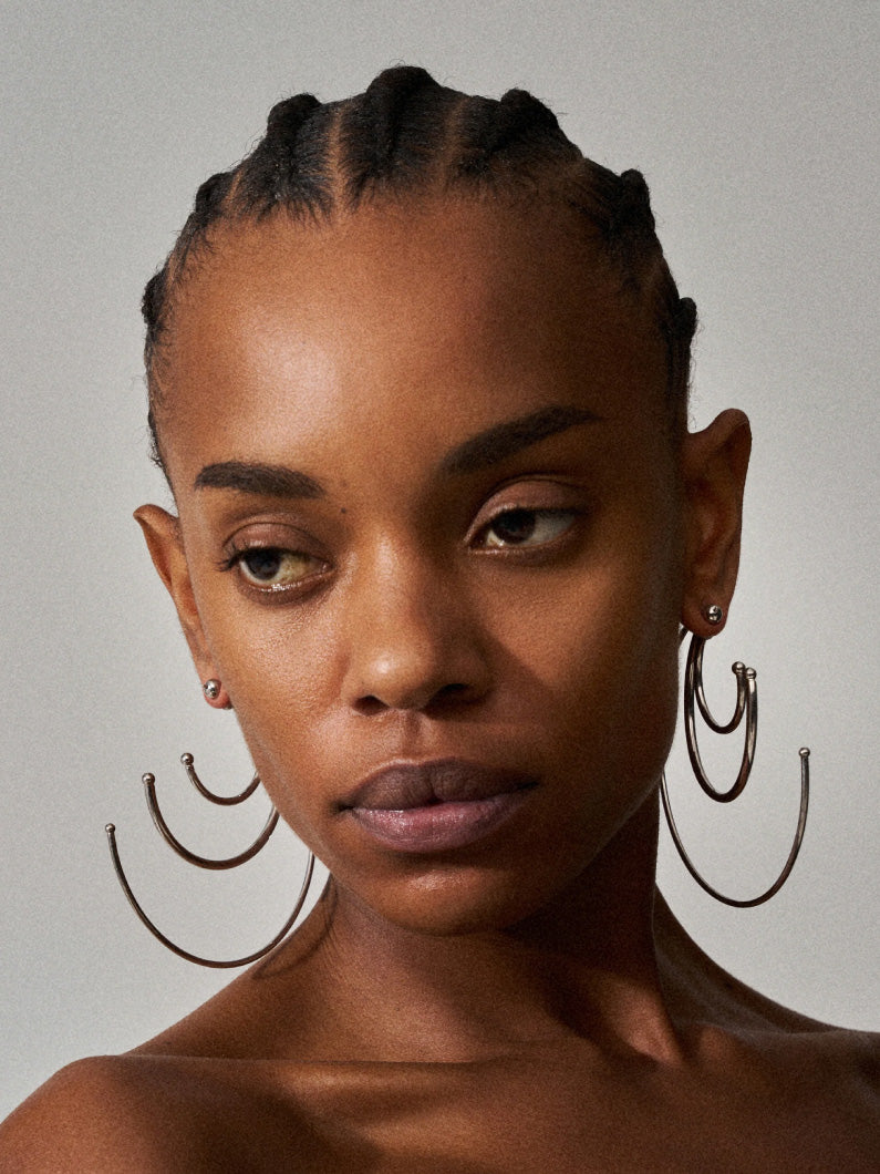 Pierced Solar Hoops Silver