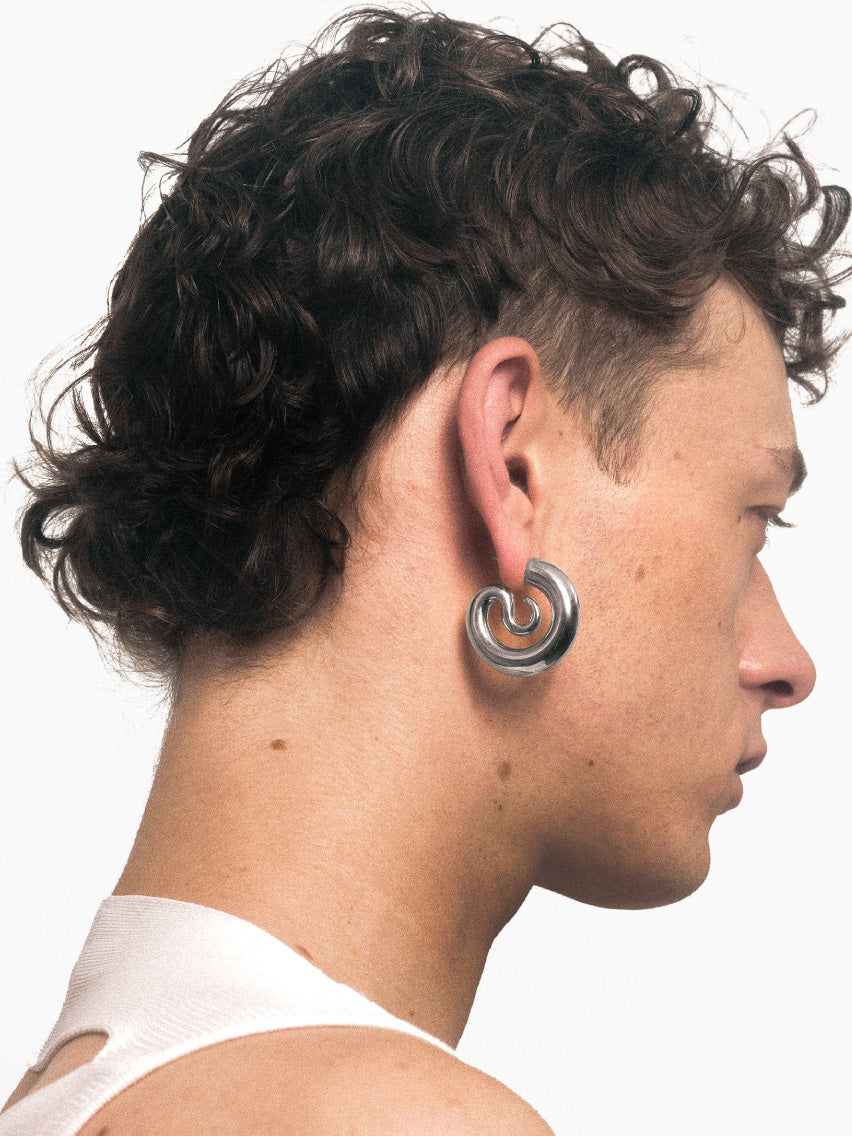 Serpent Hoops Small Silver