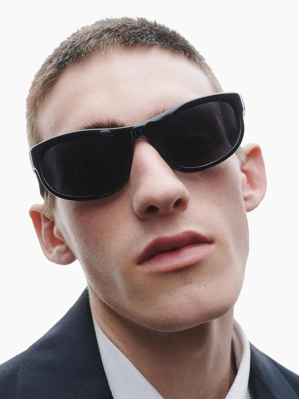 Agha Black Acetate Black Lens Sunglasses