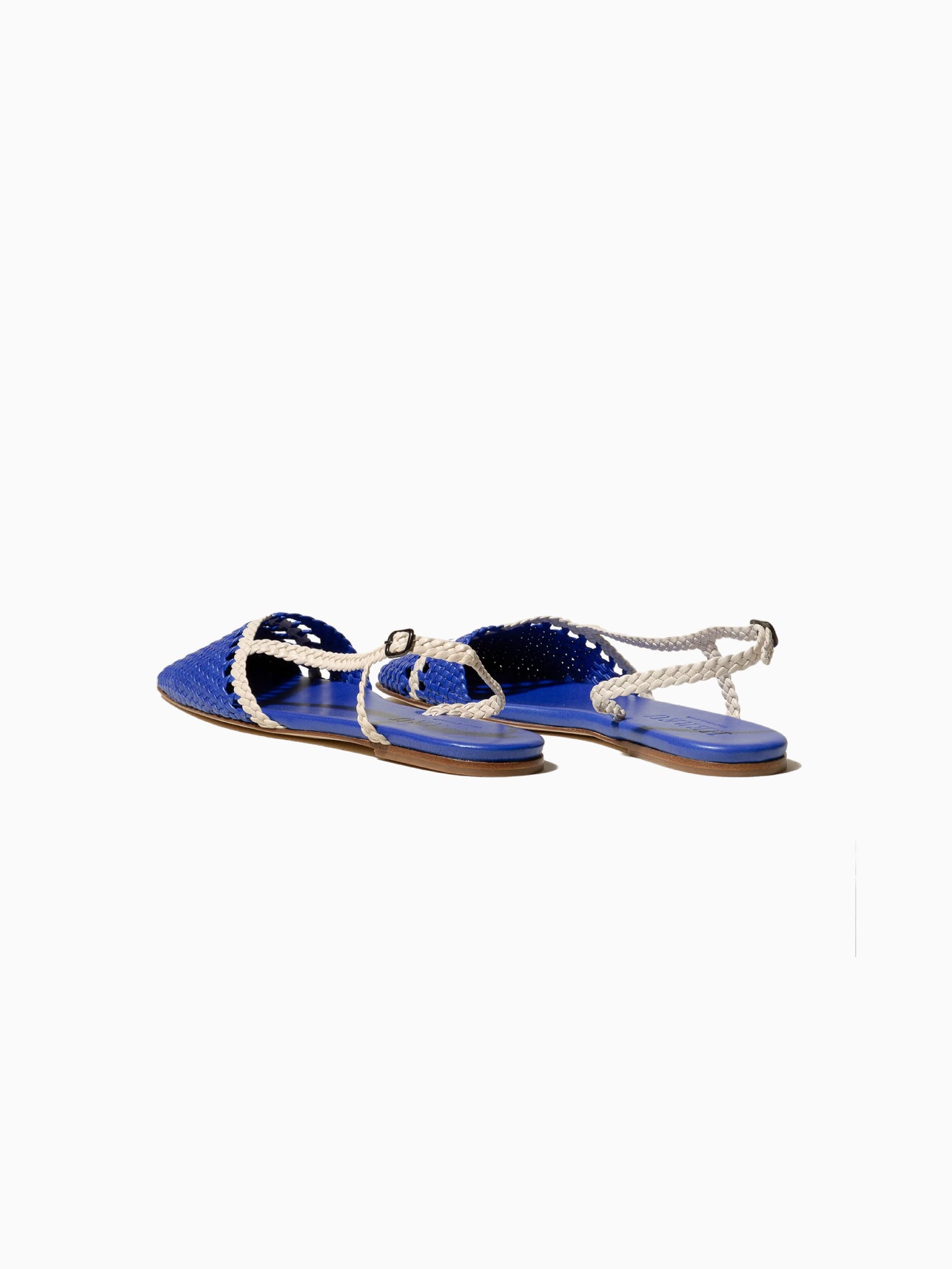 Rondaia Woven Asymmetrical Sandal Blue