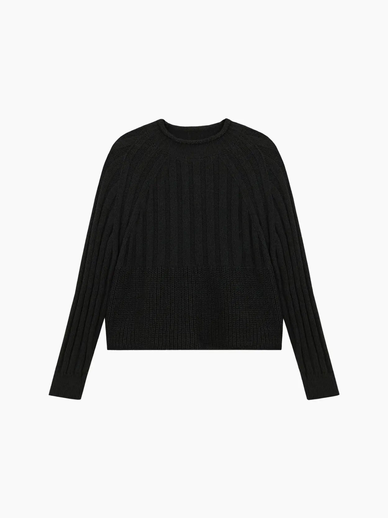 Ribbed Cotton Sweater Black Cordera