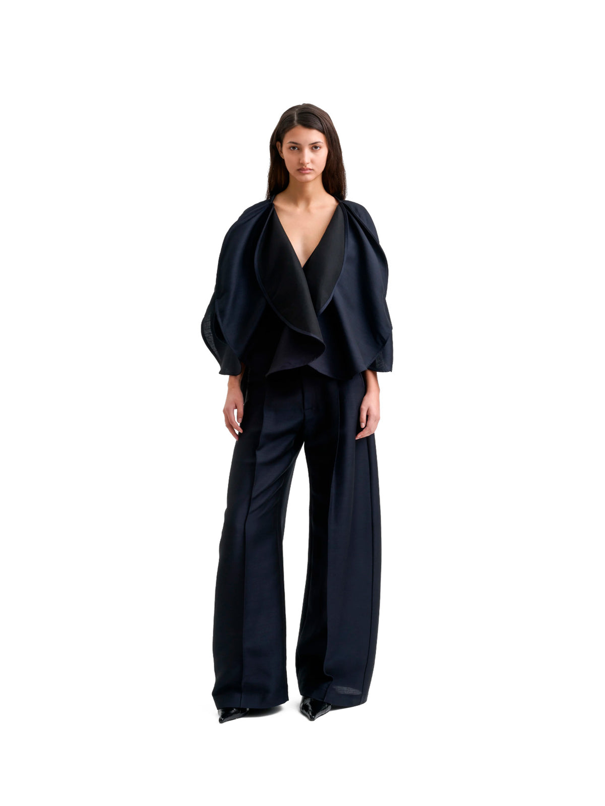 Circle Cut Top Dark Navy