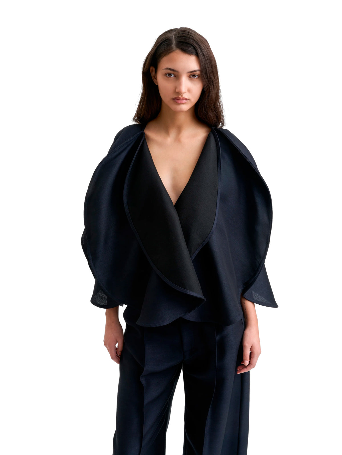 Circle Cut Top Dark Navy