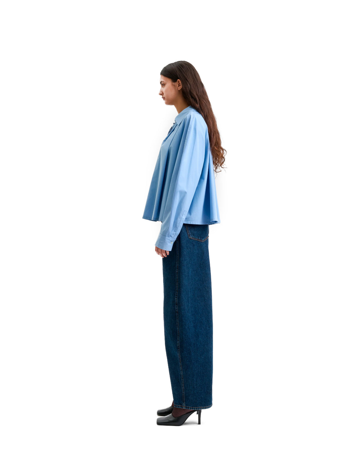 Pleated Shirt Light Blue