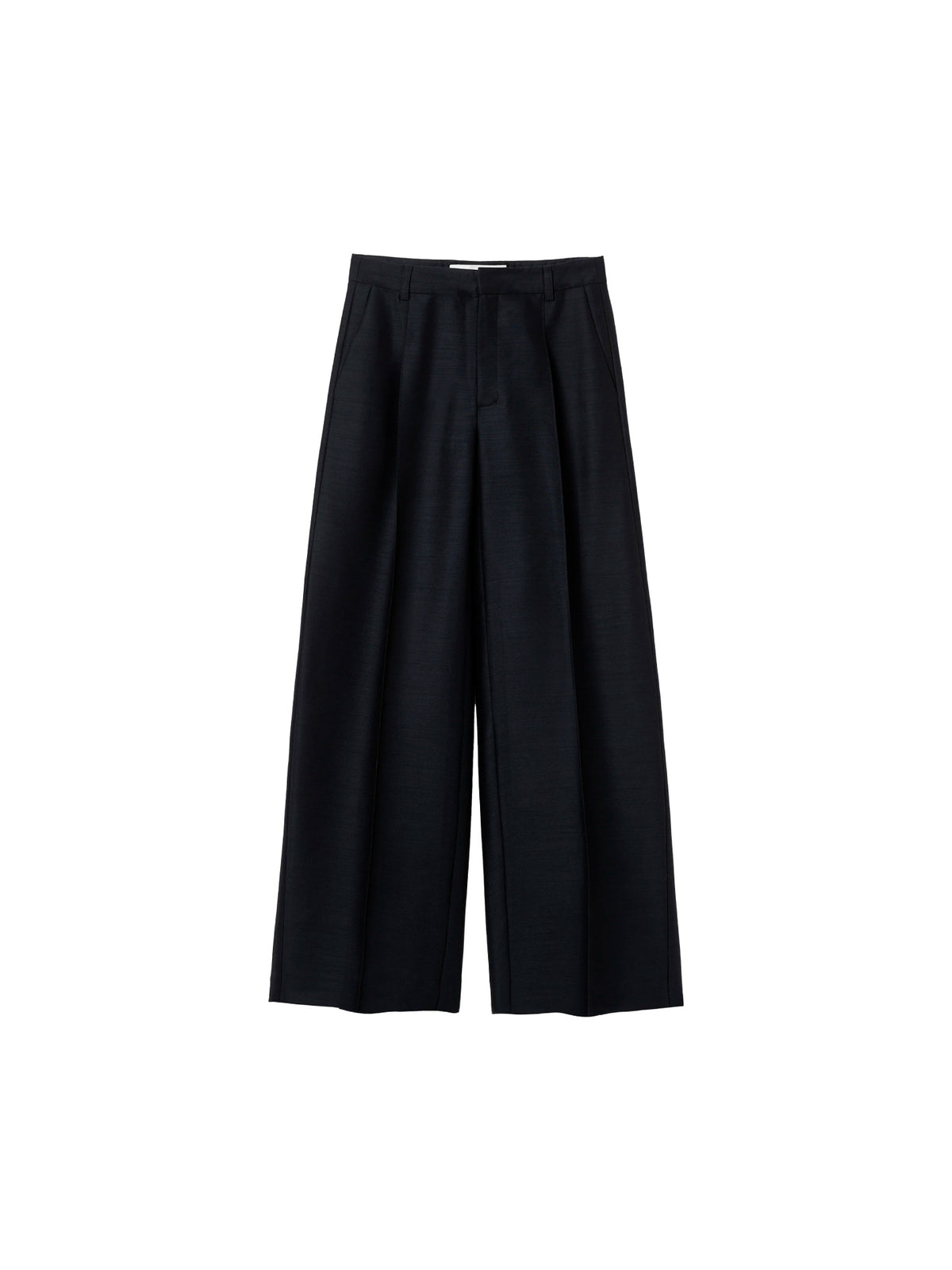 Pleated Wide Trousers Dark Navy