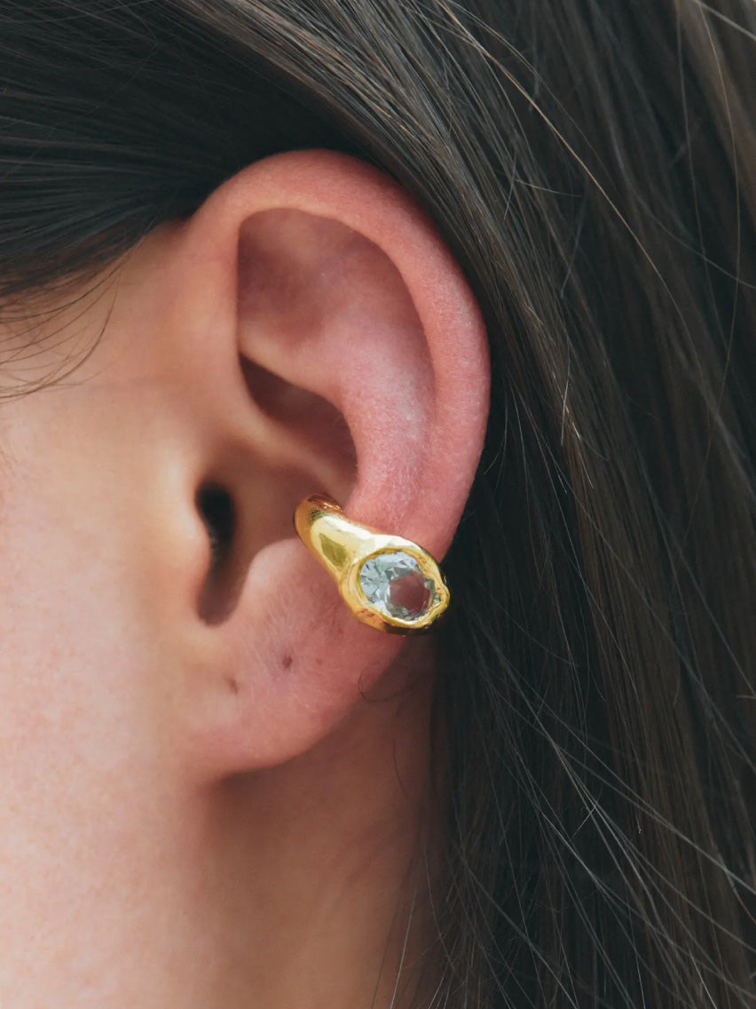 Faro Blue Gold Plated Earcuff