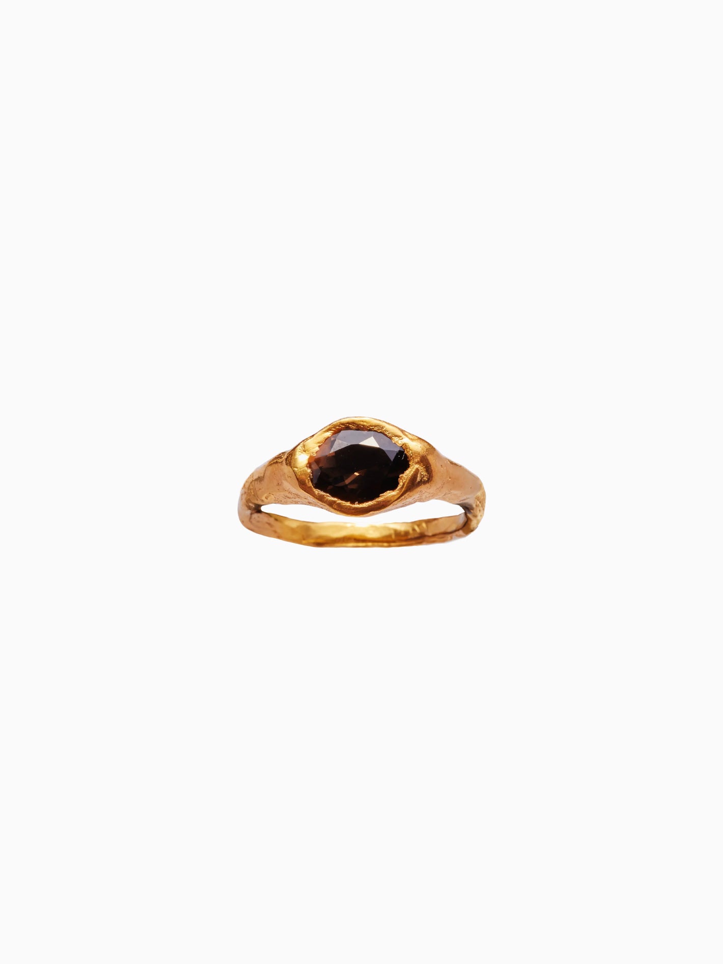 Faro Cavalleria Gold Pleated Brown Ring