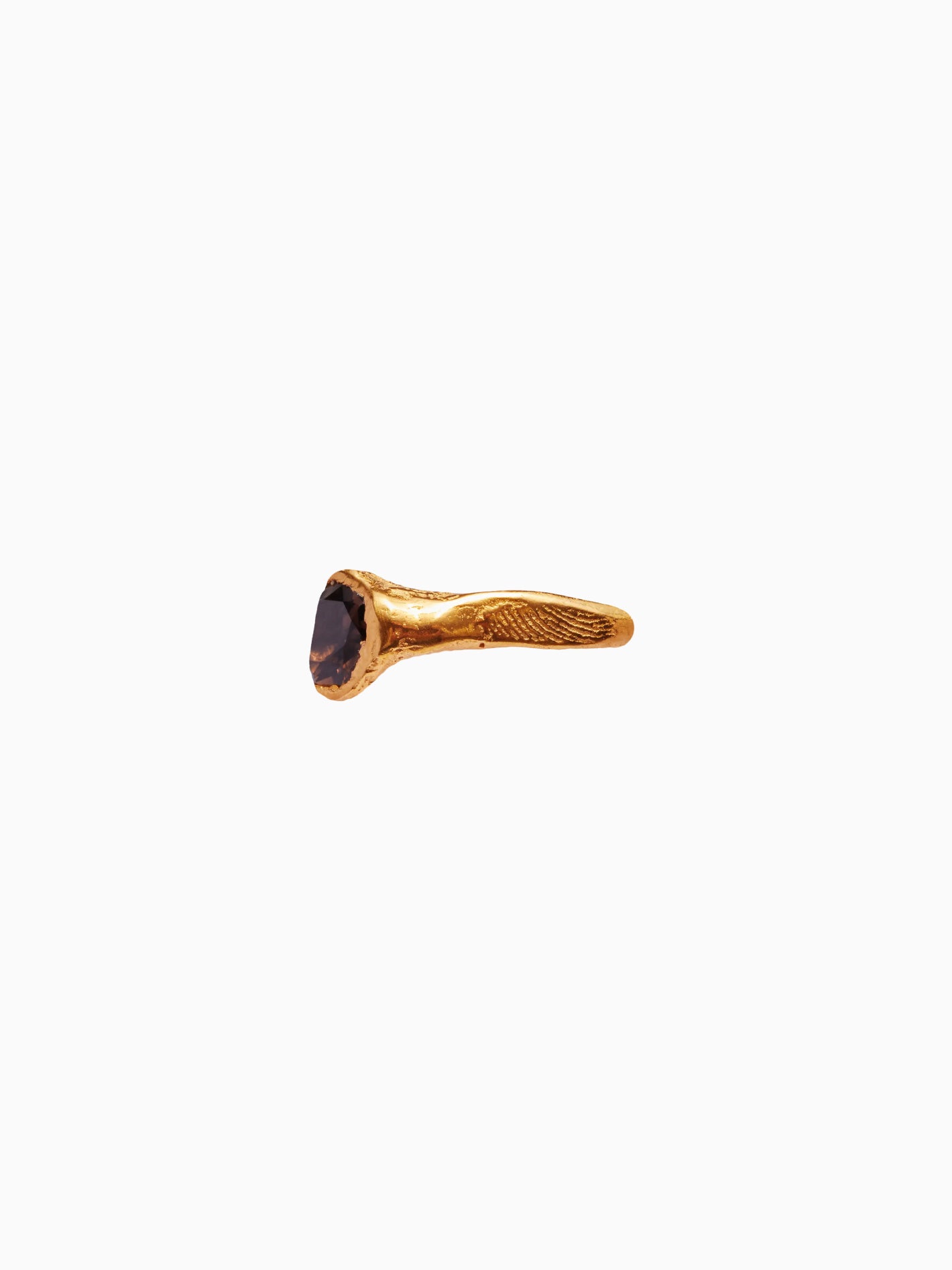 Faro Cavalleria Gold Pleated Brown Ring