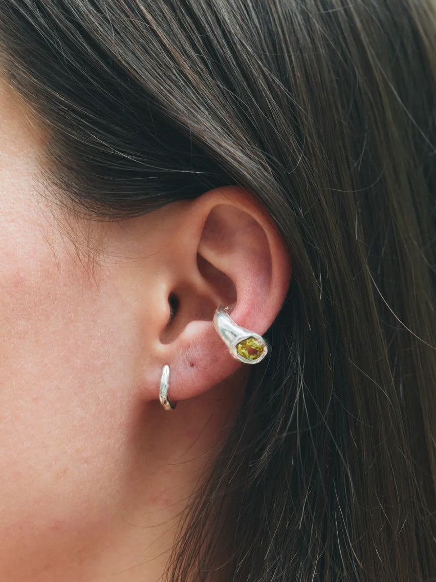 Faro Yellow Silver Earcuff