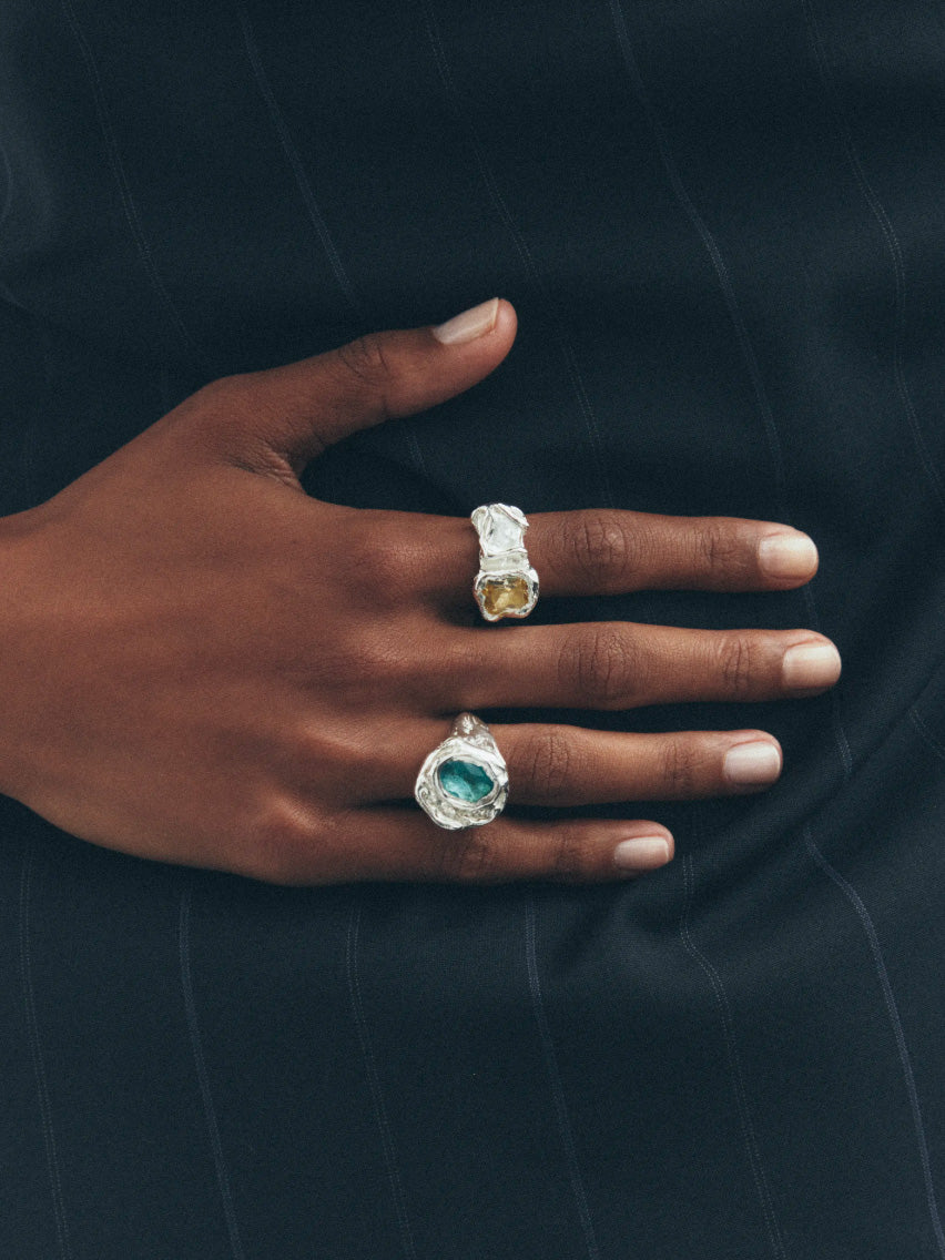 Lago Ring Silver Blue