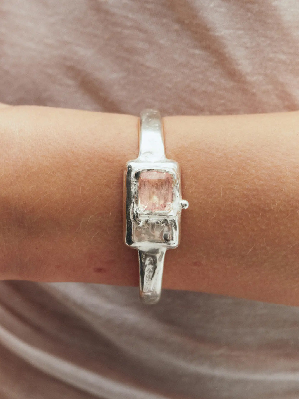 Mimosa Peach Silver Bracelet
