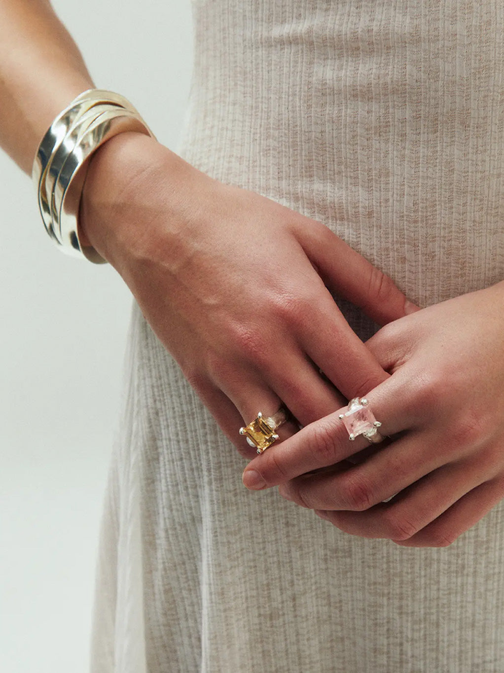 Mimosa Peach Silver Ring