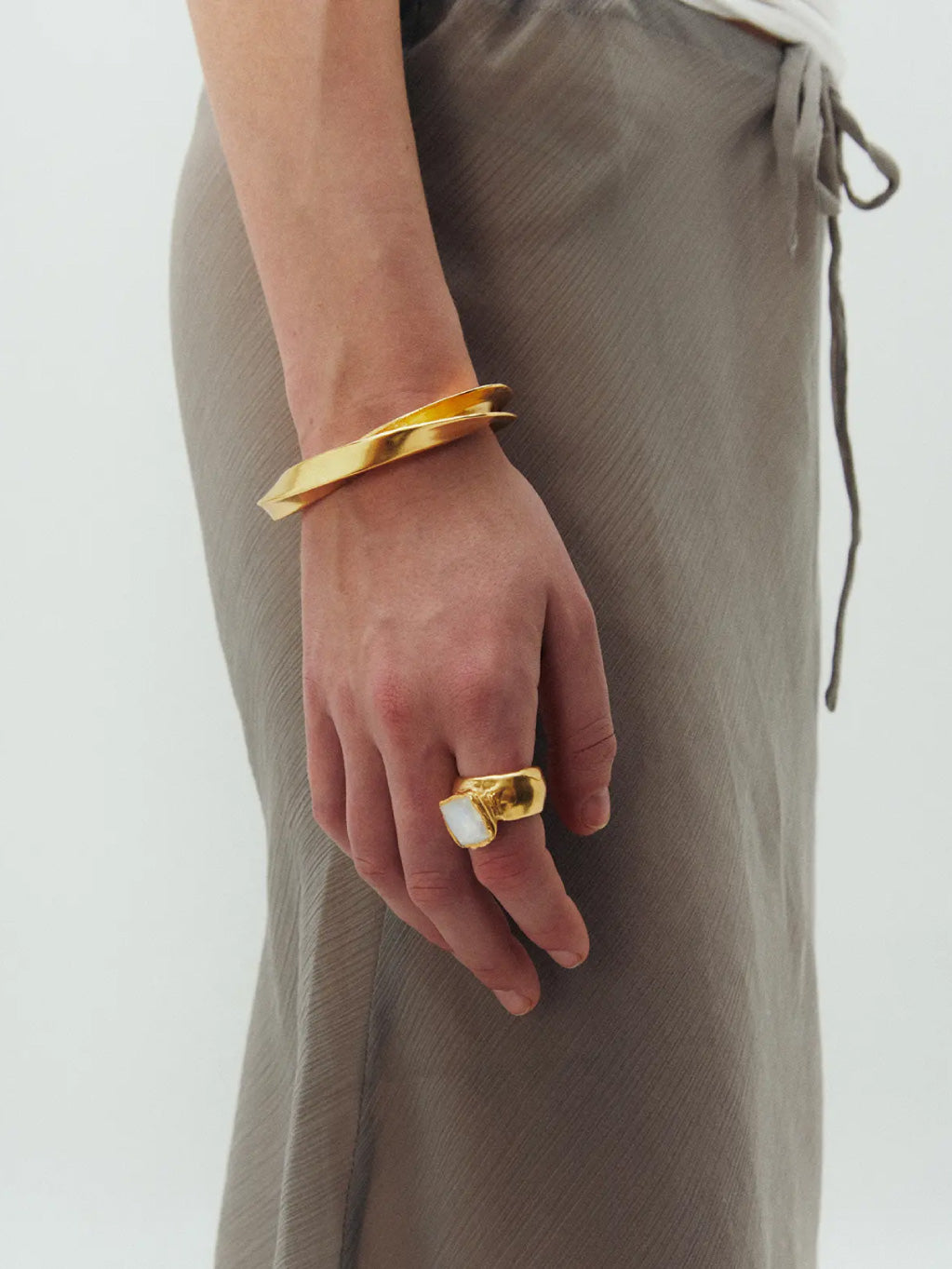 Silva Gold Pleated Ring