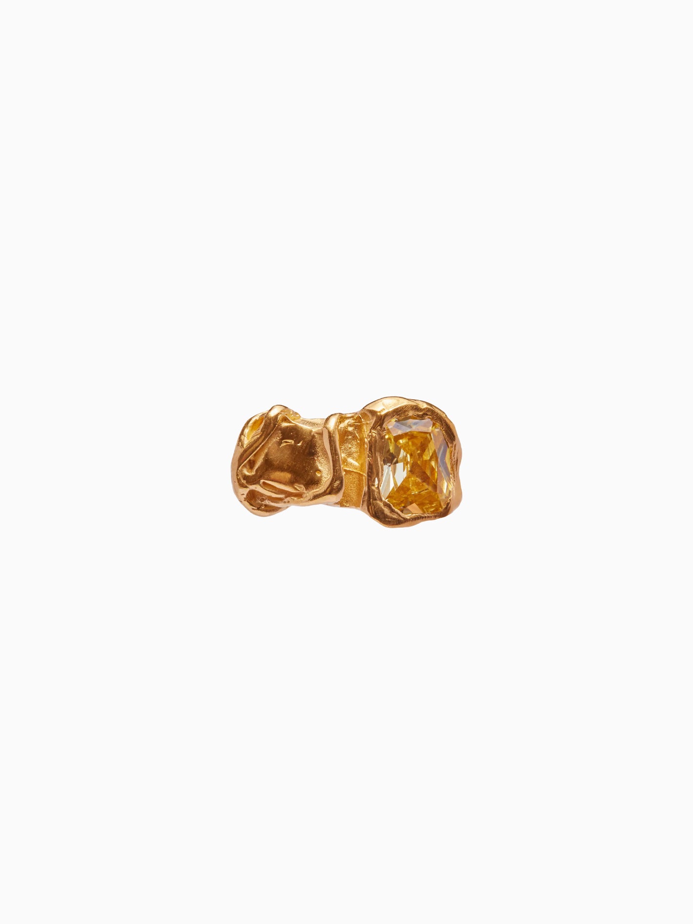 Vera Gold Pleated Yellow Ring