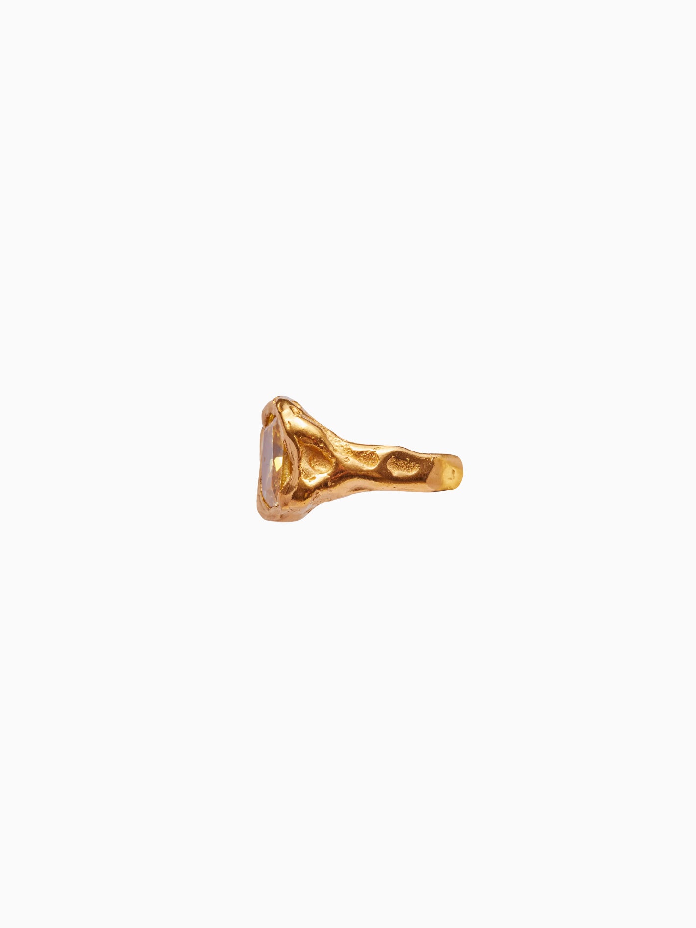 Vera Gold Pleated Yellow Ring