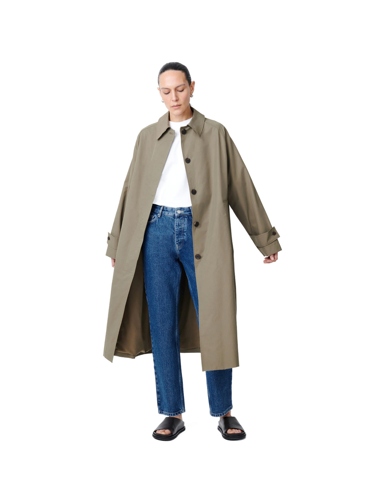 Holin Technical Cotton Trench Coat Dark Dust