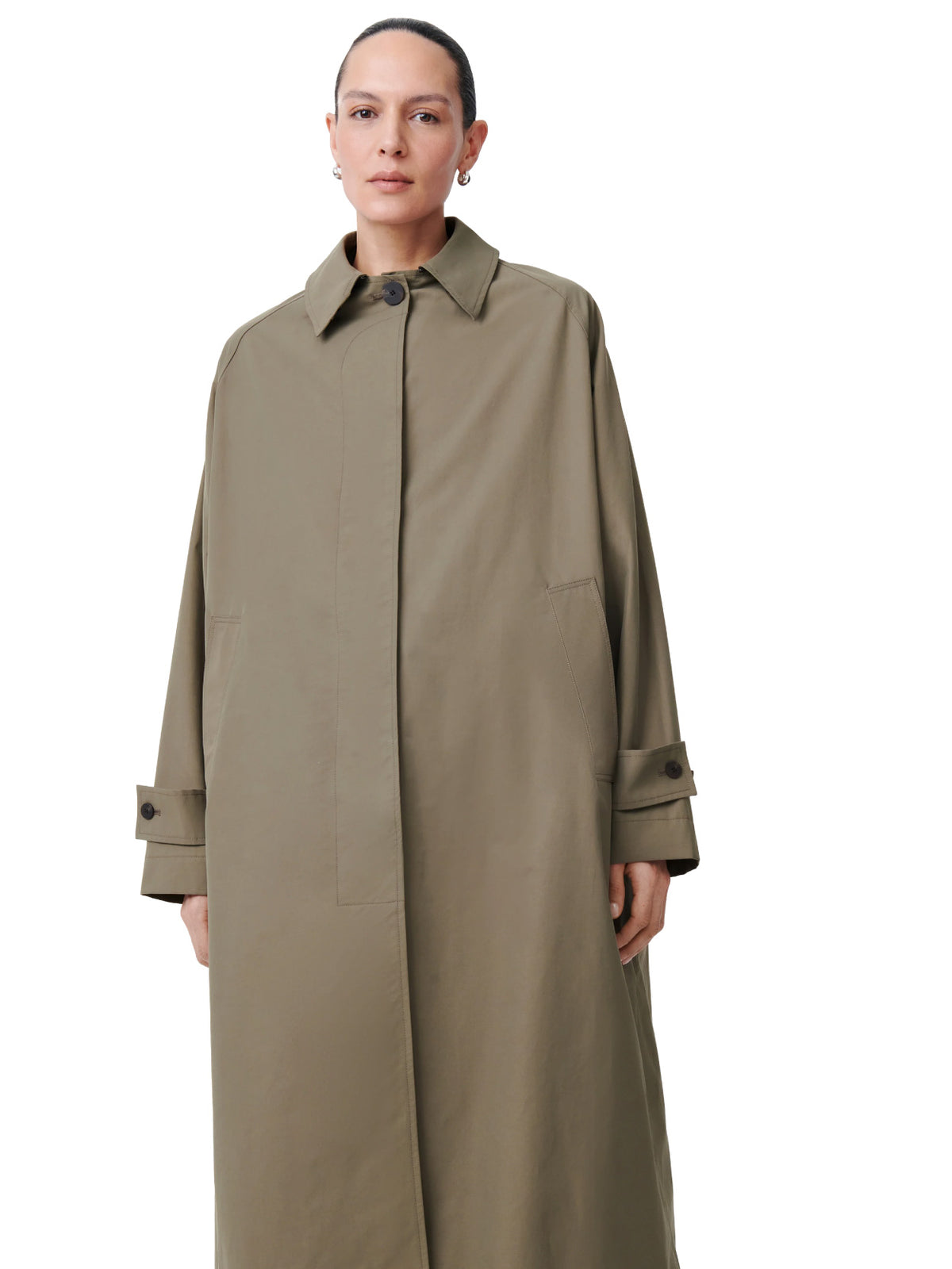 Holin Technical Cotton Trench Coat Dark Dust
