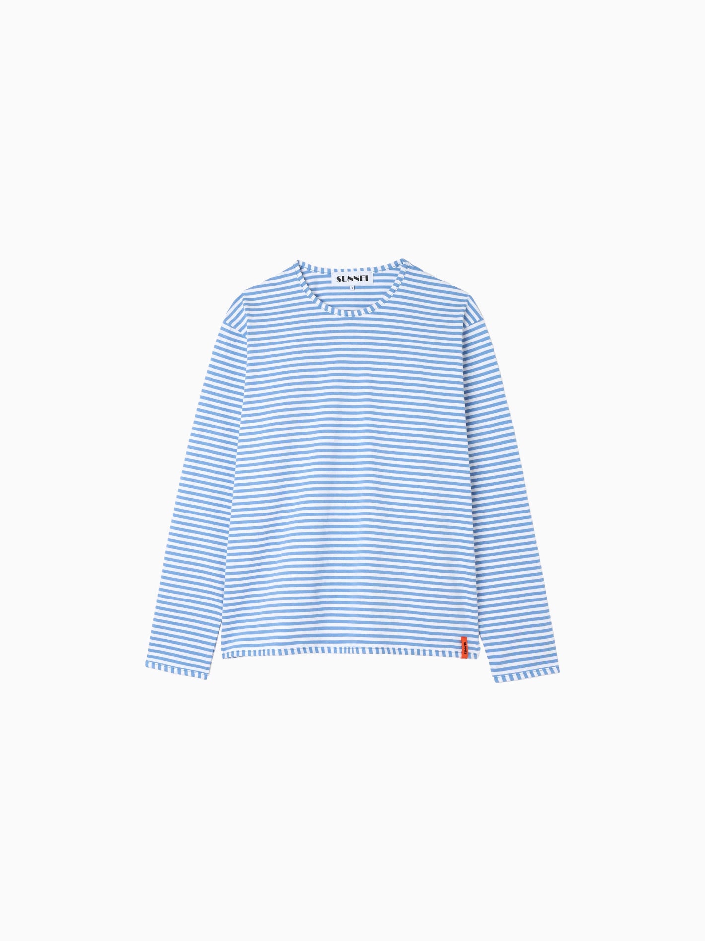 Classic Striped Longsleeve T-Shirt White/Azure Blue