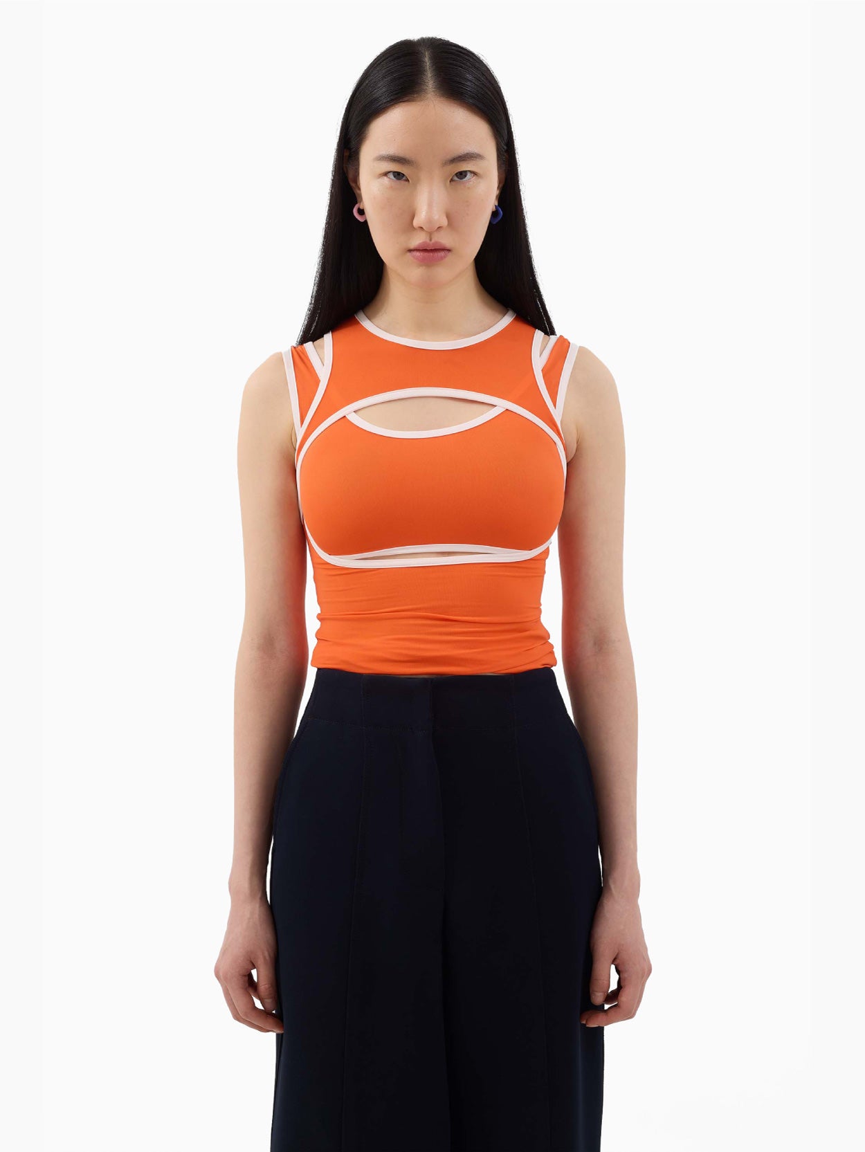 Stretchy Combined Top Orange
