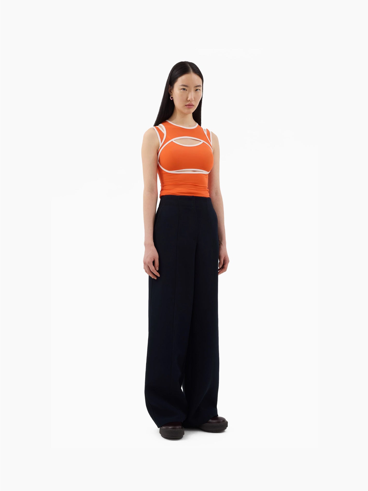 Stretchy Combined Top Orange