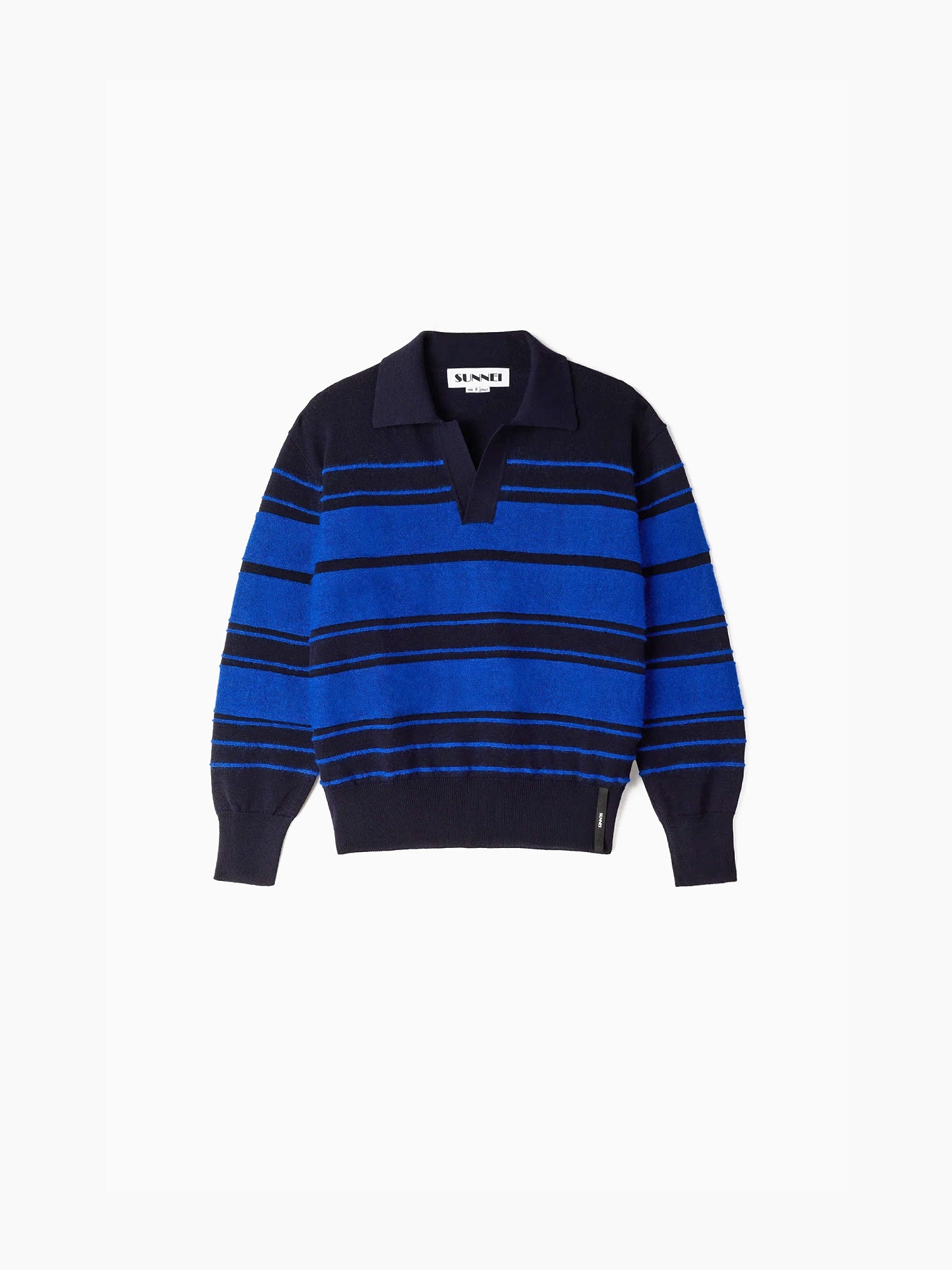 Striped Knit Polo Dark Blue/Blue