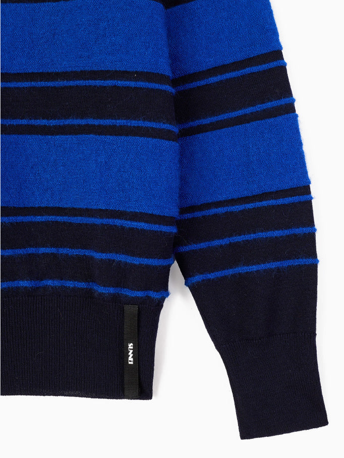 Striped Knit Polo Dark Blue/Blue