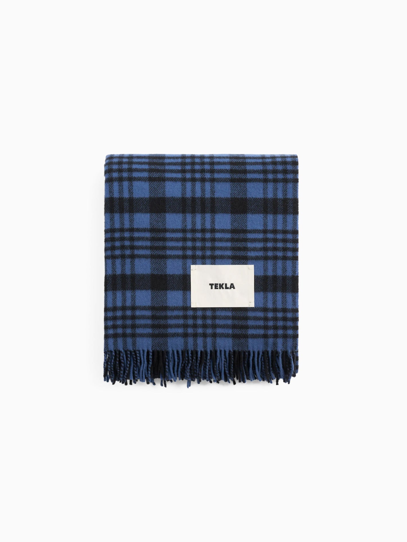Lambswool Blanket Blue Plaid