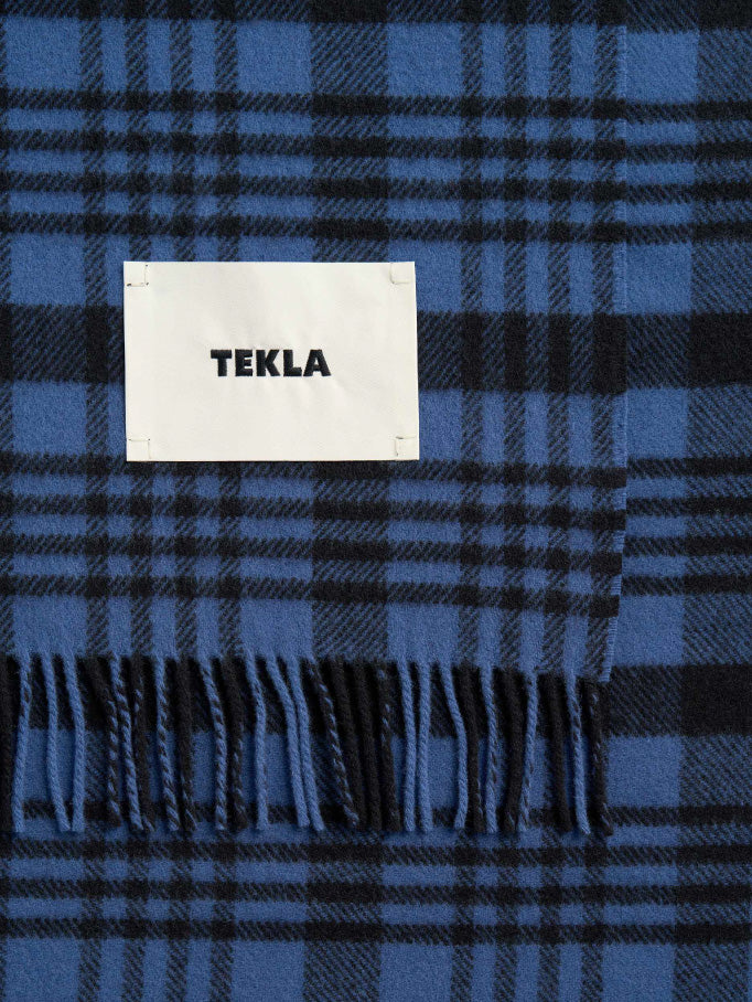 Lambswool Blanket Blue Plaid