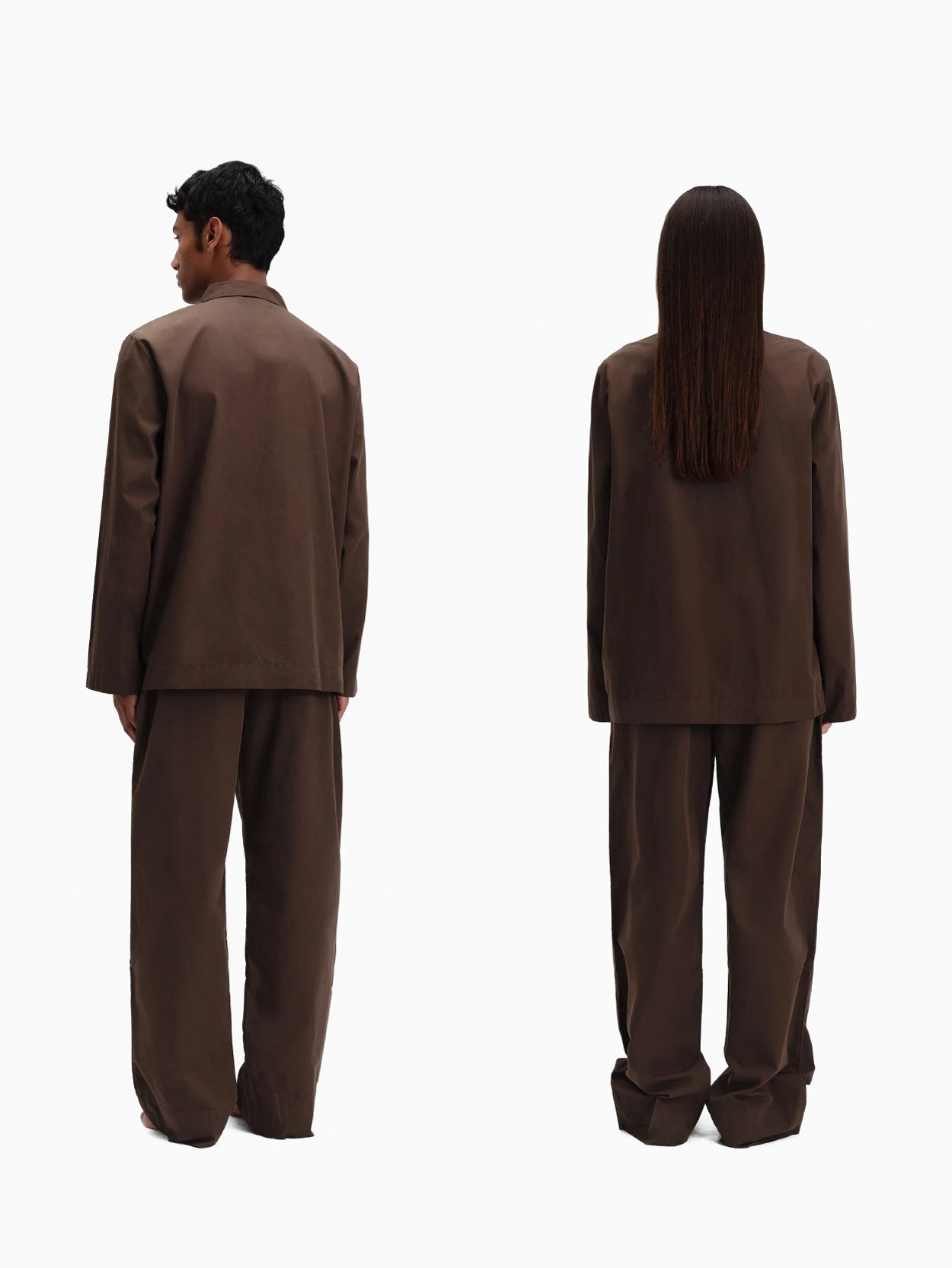 Poplin Pyjamas Shirt Coffee