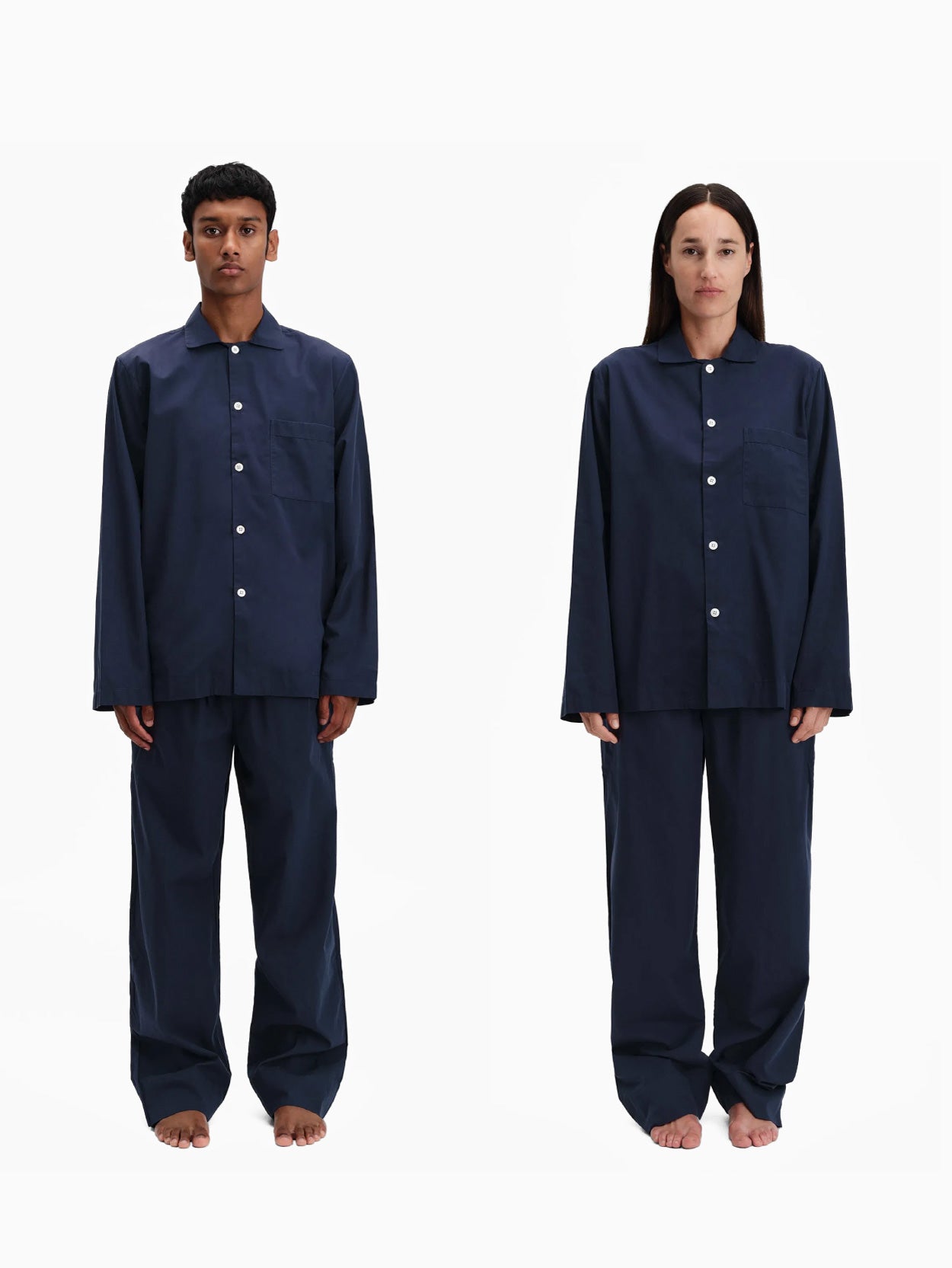 Poplin Pyjamas Shirt Navy
